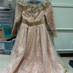 Disney Pink and Gold Theater Costume with Ornate Gold Trim